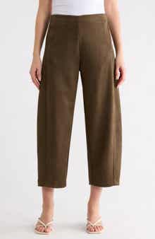 MAX STUDIO Faux Suede Barrel Pants
