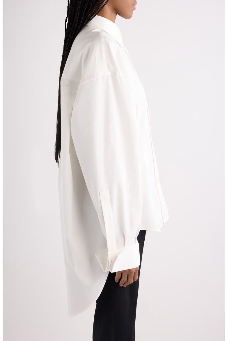 Classic Cotton & Silk Poplin Button-Up Shirt, Alternate, color, 9000 WHITE