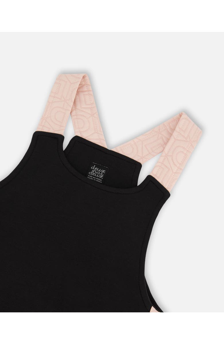 Deux par Deux Little Girl's Jumper Dress With Contrast Band Black, Alternate, color,