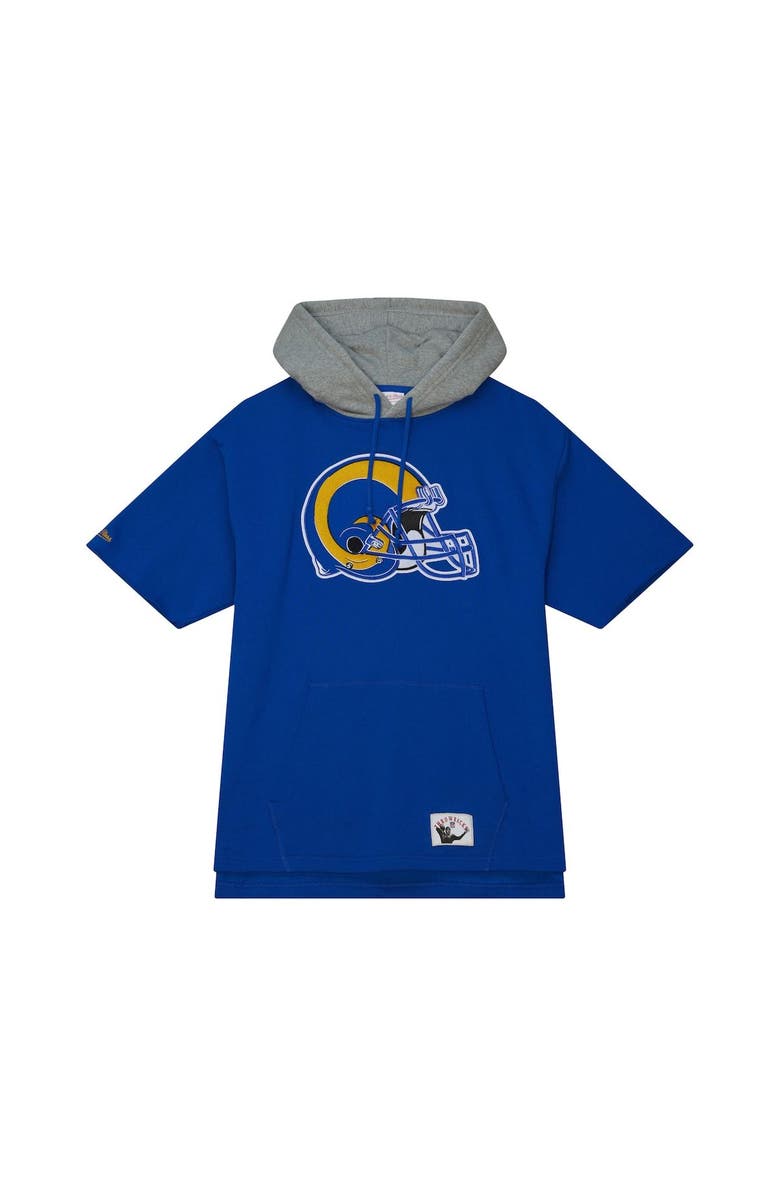 Mitchell & Ness Men's Mitchell & Ness Royal Los Angeles Rams Postgame Short Sleeve Hoodie, Alternate, color, Royal