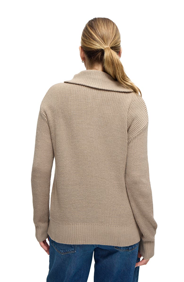 Ingrid & Isabel ZIP FRONT SWEATER, Alternate, color, Taupe