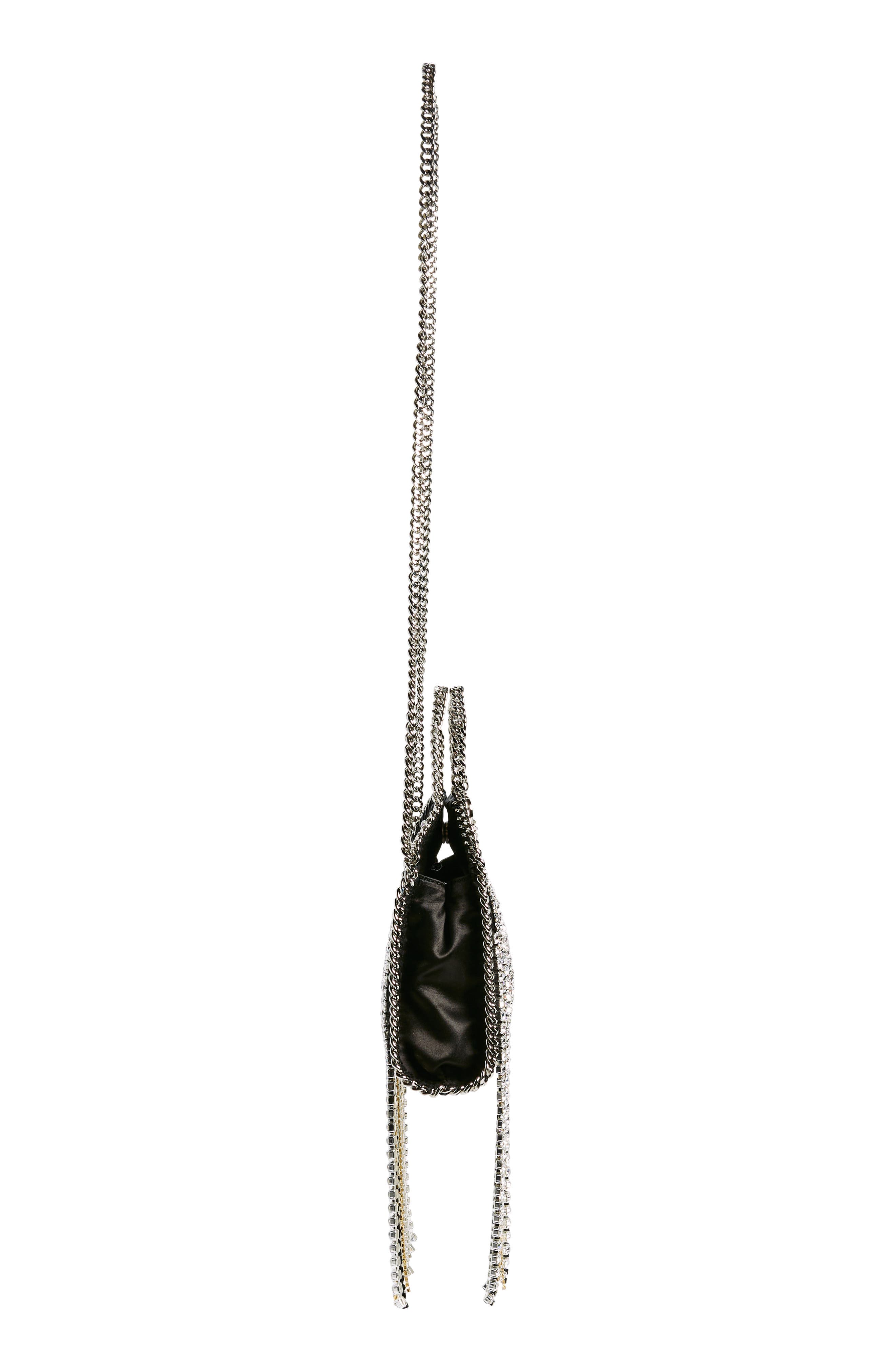 Tiny Falabella Crystal Fringe Tote, Alternate, color, 1000 BLACK