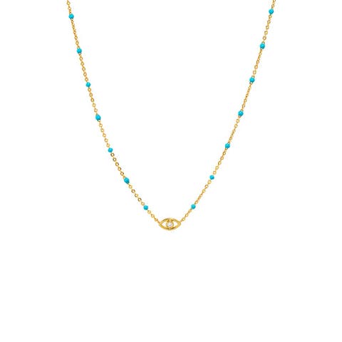 Evil Eye Turquoise Beaded Necklace