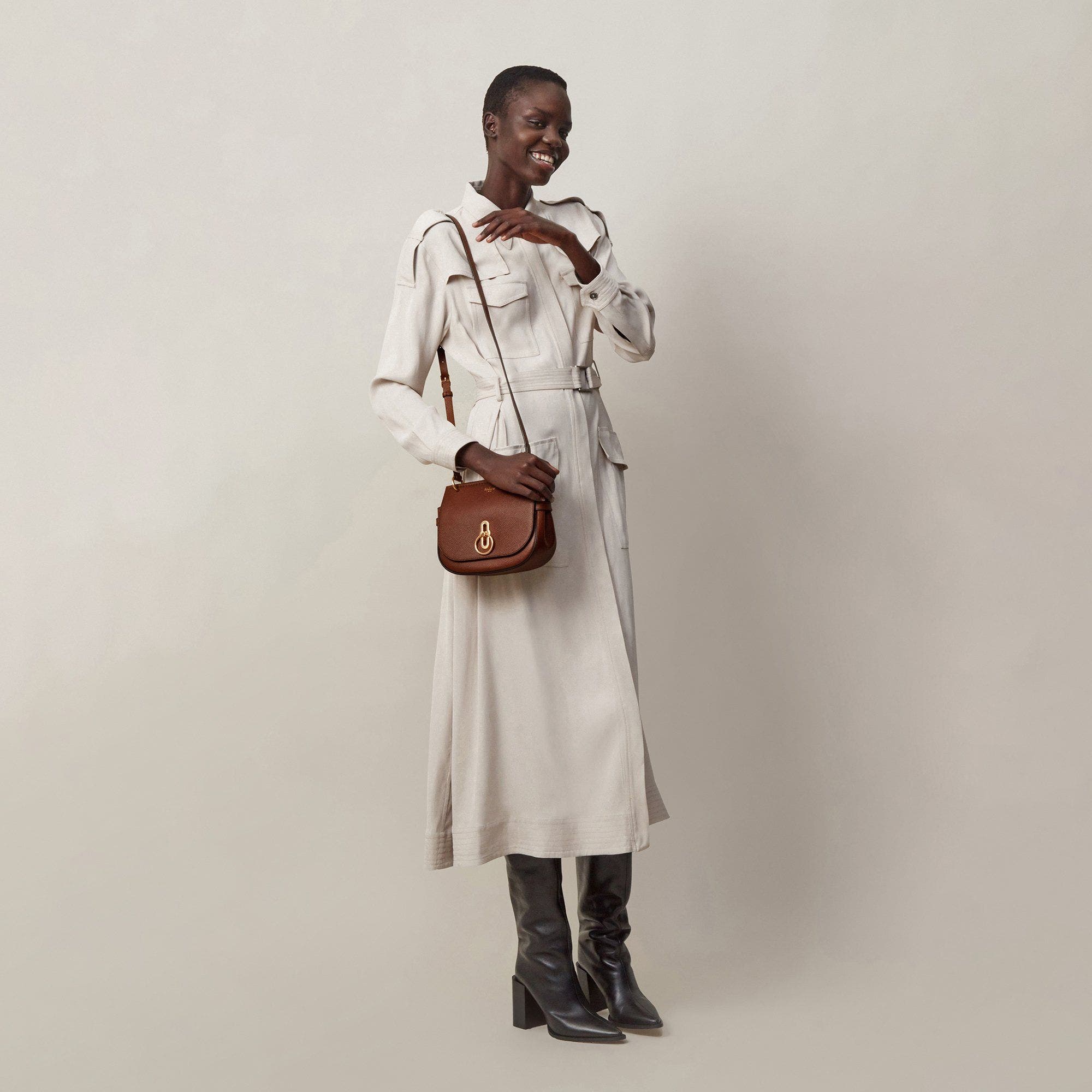 Mulberry Small Amberley Satchel, Alternate, color, Oak