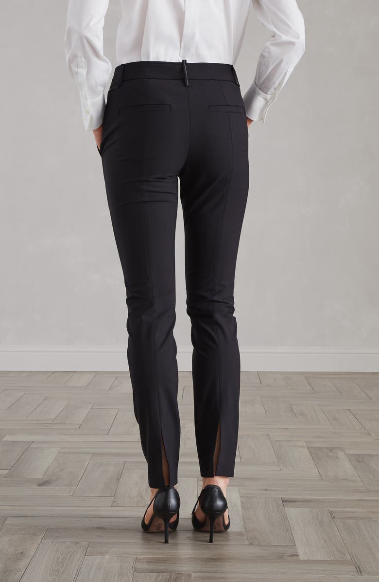 Brunello Cucinelli Tropical luxury wool cigarette trousers with monili, Alternate, color, 