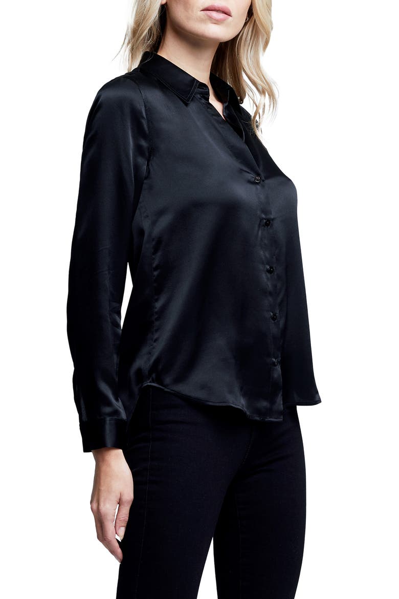 Tyler Silk Blouse, Alternate, color, BLACK