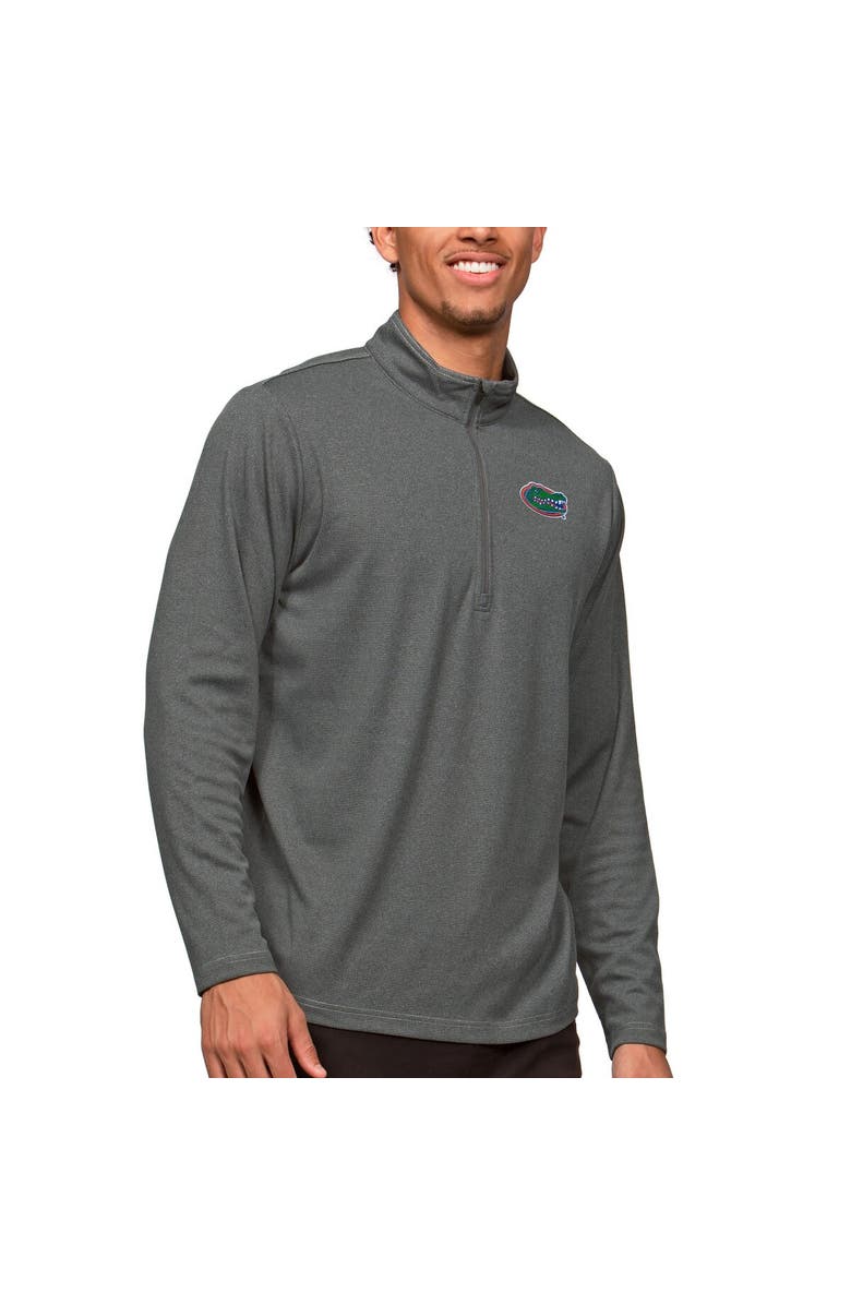ANTIGUA Men's Antigua Heather Charcoal Florida Gators Epic Quarter-Zip Pullover Top, Main, color, 