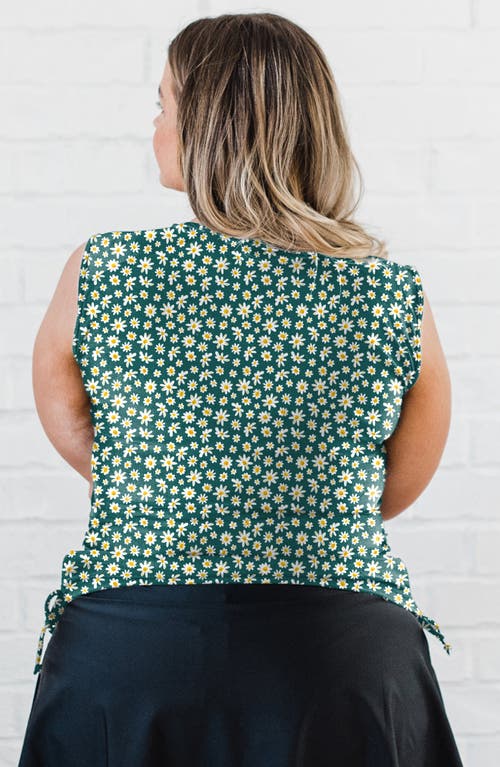 Calypsa Plus Size Closed Back Maya Swim Top In Green