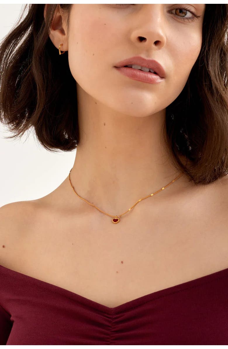 Katie Loxton Rouge Waterproof Gold Heart Necklace, Alternate, color, Gold