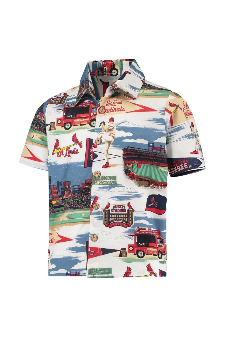Youth Reyn Spooner White St. Louis Cardinals Scenic Button-Up Shirt, Alternate, color, White