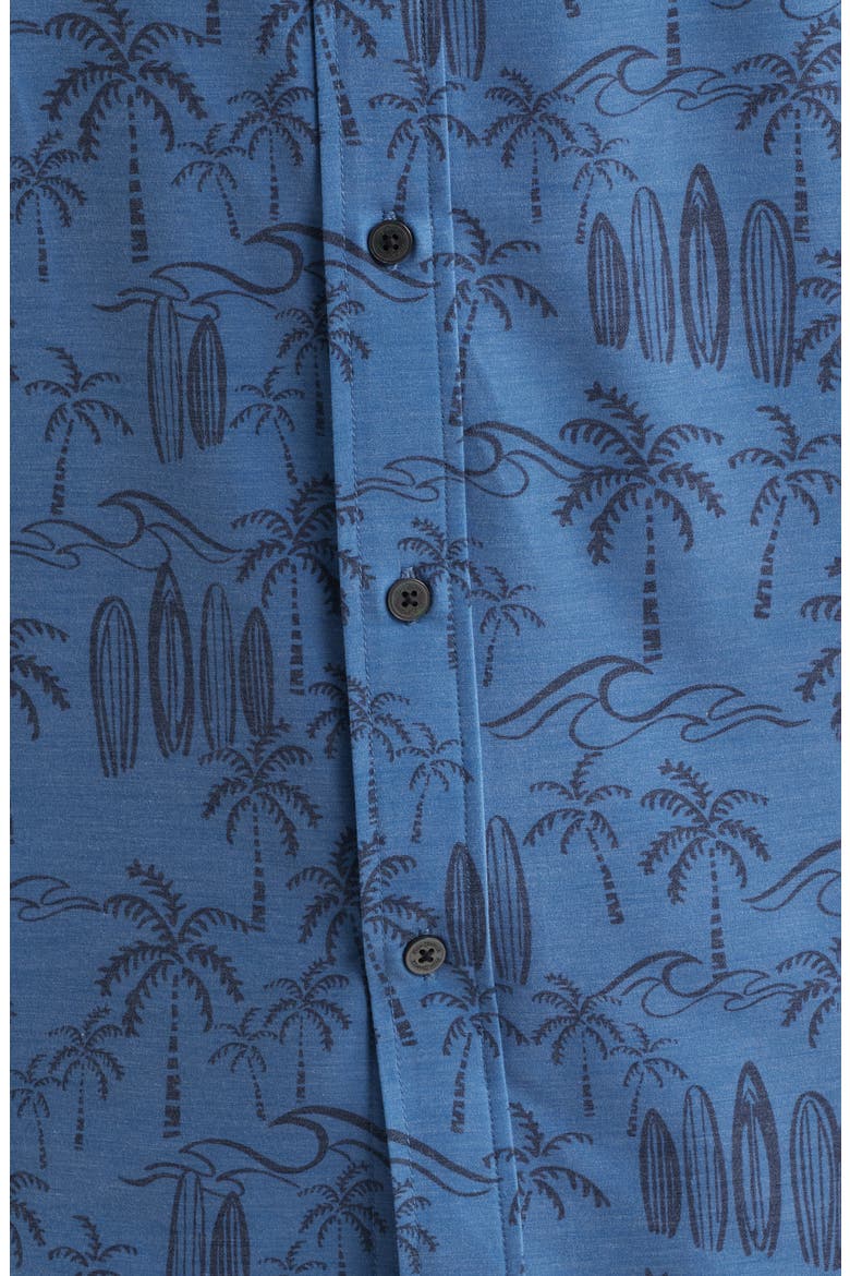 Surf Break Short Sleeve Button-Down Sport Shirt, Alternate, color, MOONLIGHT BLUE