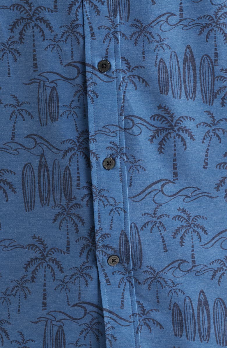 Reyn Spooner Surf Break Short Sleeve Button-Down Sport Shirt, Alternate, color, Moonlight Blue