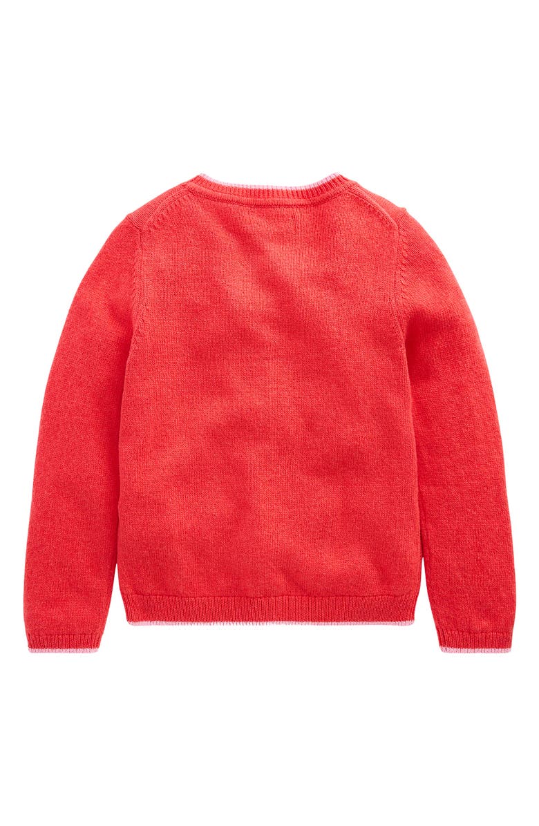 Mini Boden Kids' Intarsia Bunny Cotton Blend Cardigan, Alternate, color, 