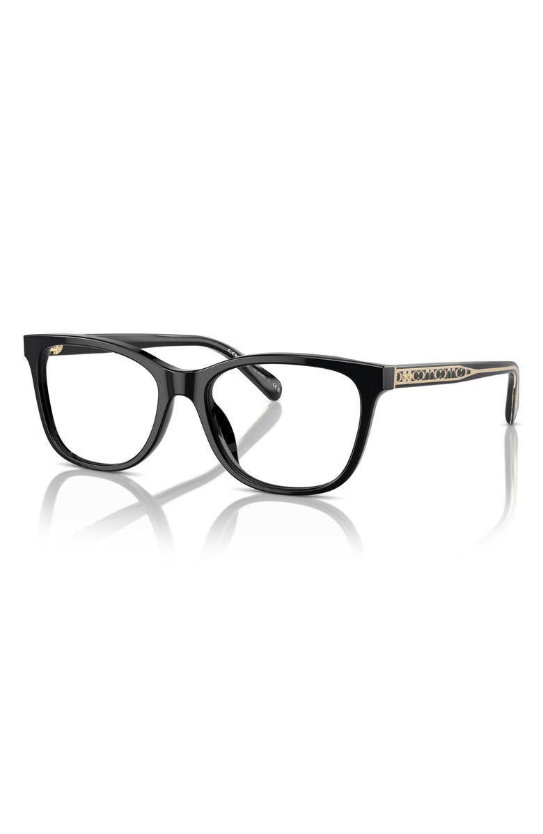 COACH 53mm Square Optical Glasses, Alternate, color, Black / Demo Lens