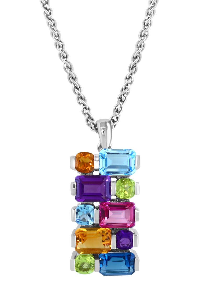 Multistone Pendant Necklace, Alternate, color, MULTI