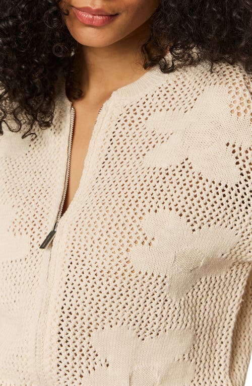 Sanctuary Flower Pop Cotton Zip Cardigan In Eco Natural