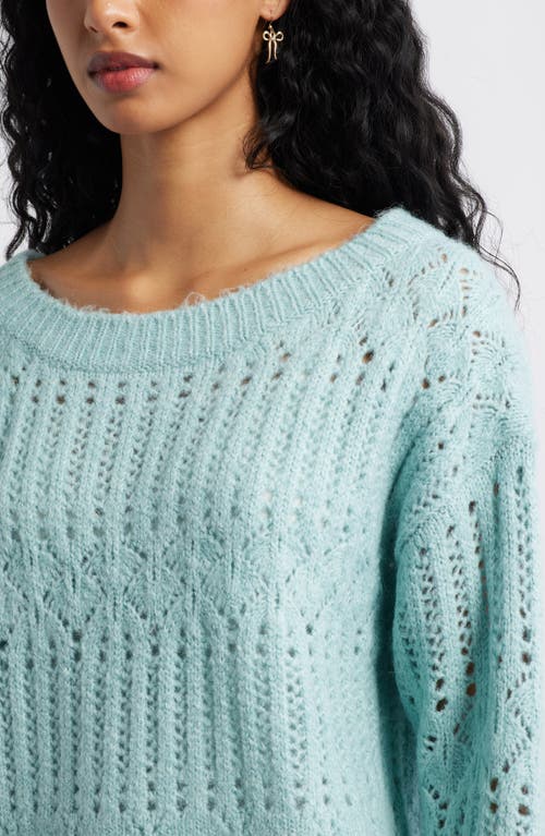 Bp. Open Stitch Oversize Sweater In Blue