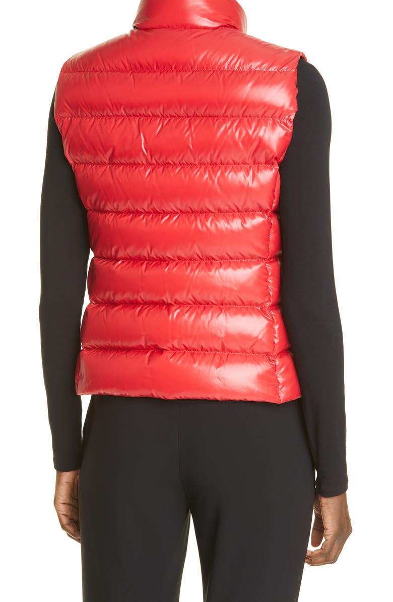 Moncler Ghany Water Resistant Down Puffer Vest, Alternate, color, Red
