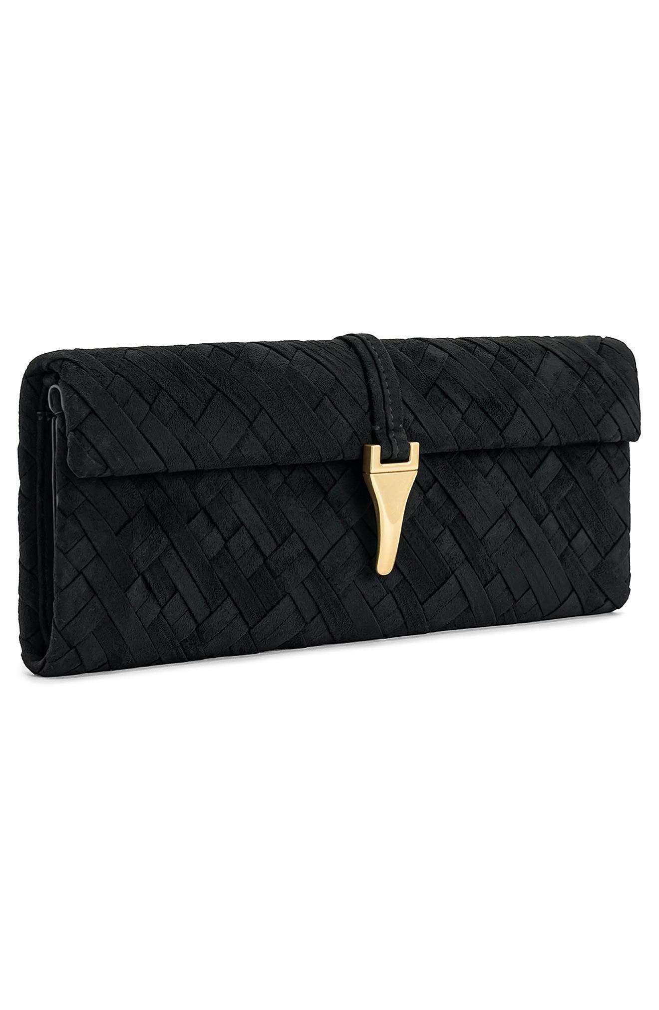 JW PEI Zaria Woven Clutch, Alternate, color, Black