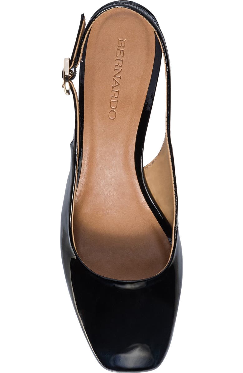 Bernardo Alexia Slingback Pump, Alternate, color, Black Soft Patent