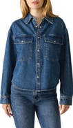 Steve Madden Judith Cotton Denim Snap-Up Shirt