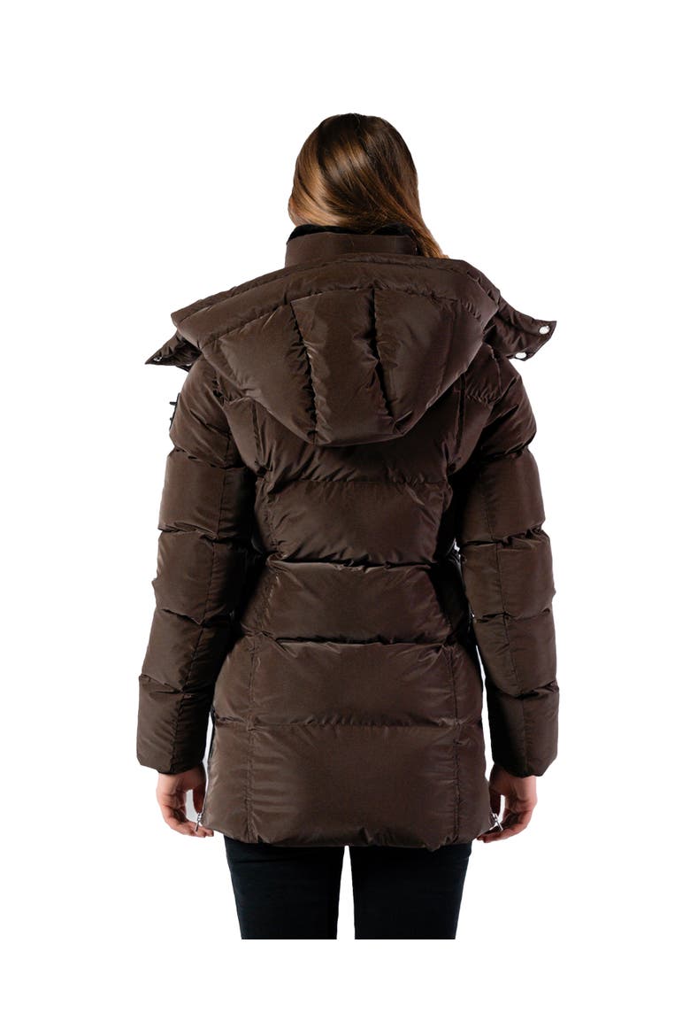 Women's Bumnester 3/4 Length Quilted Coat, Alternate, color, MOCHA DIAMOND