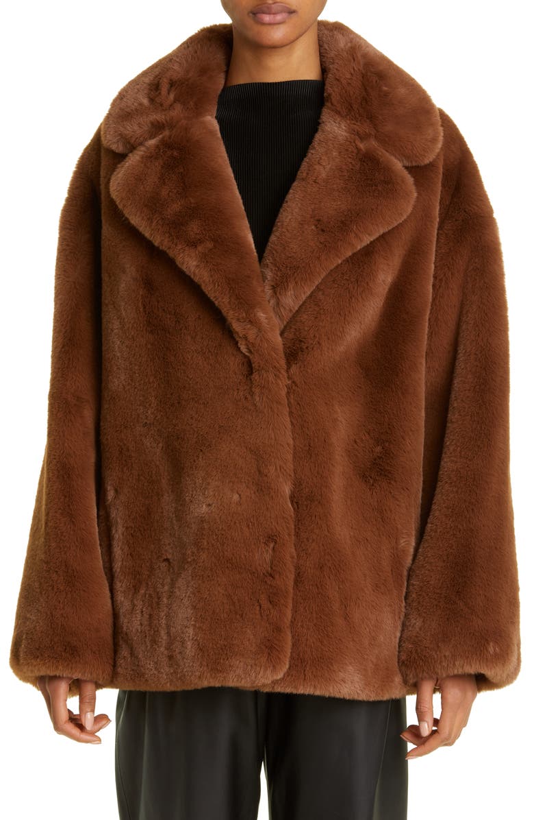 Stand Studio Savannah Faux Fur Jacket, Main, color,
