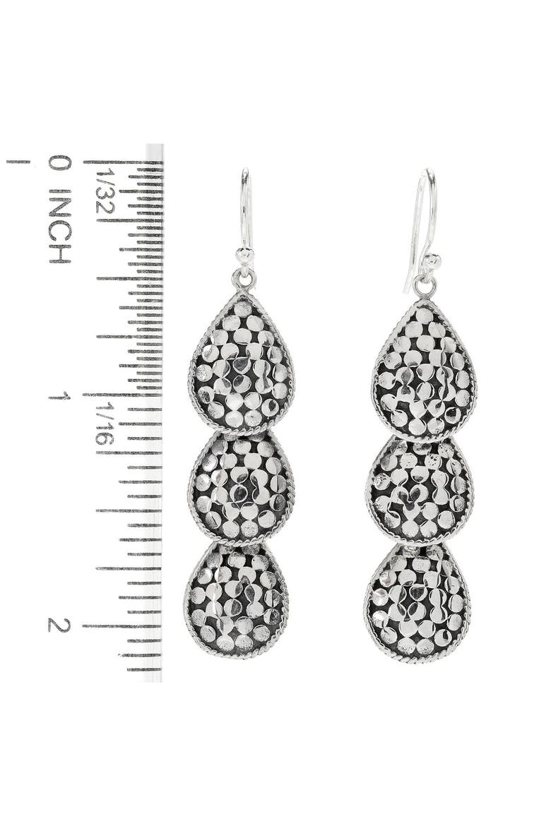 Dots Teardrop Earrings, Alternate, color, SILVER