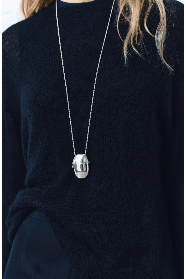 Locket Pendant Necklace, Alternate, color, SILVER