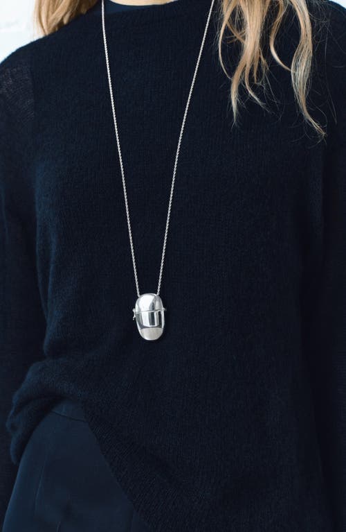 Mango Locket Pendant Necklace In Metallic