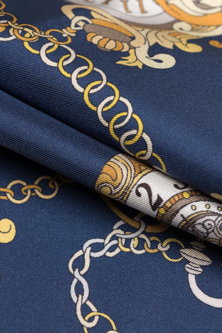 Like Clockwork - Silk Pocket Square for Men, Alternate, color, Navy