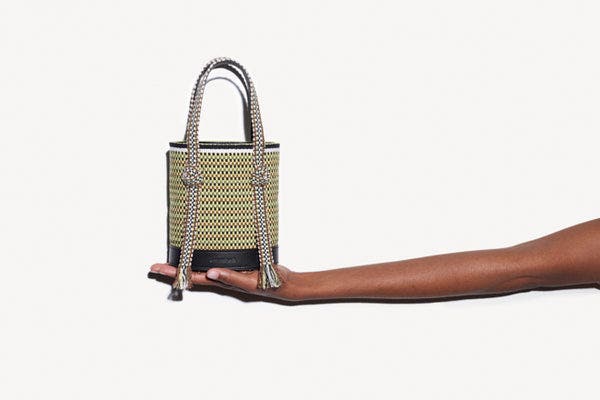 Mimi Mini Sphere Bucket Bag, Alternate, color, Kaki Lemon