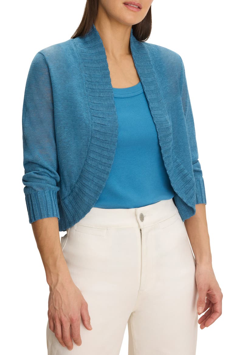Bolero Open Front Cardigan, Main, color, BLUE CHILL