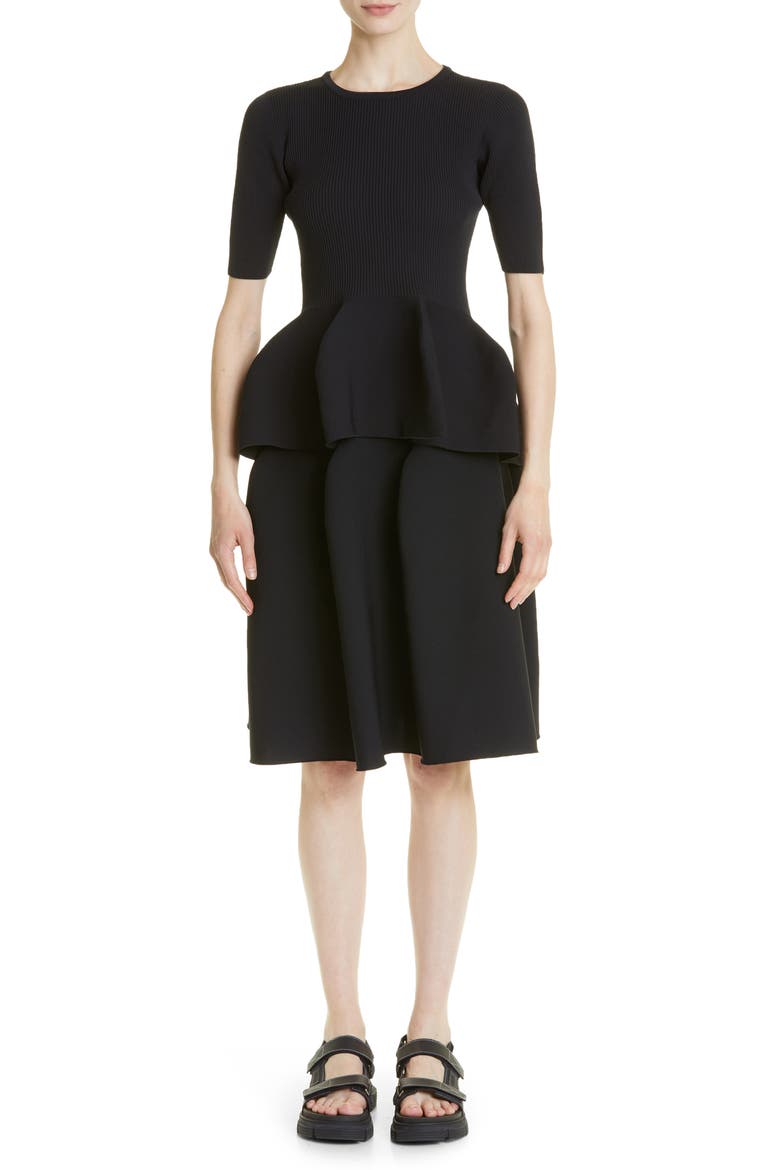Pottery 8 Peplum Rib Top, Alternate, color, BLACK