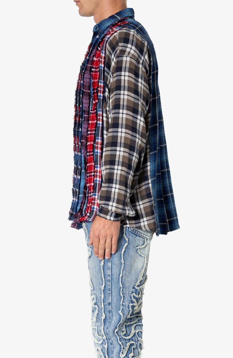 mnml Tuxedo Plaid Cotton Flannel Button-Up Shirt, Alternate, color, Multi