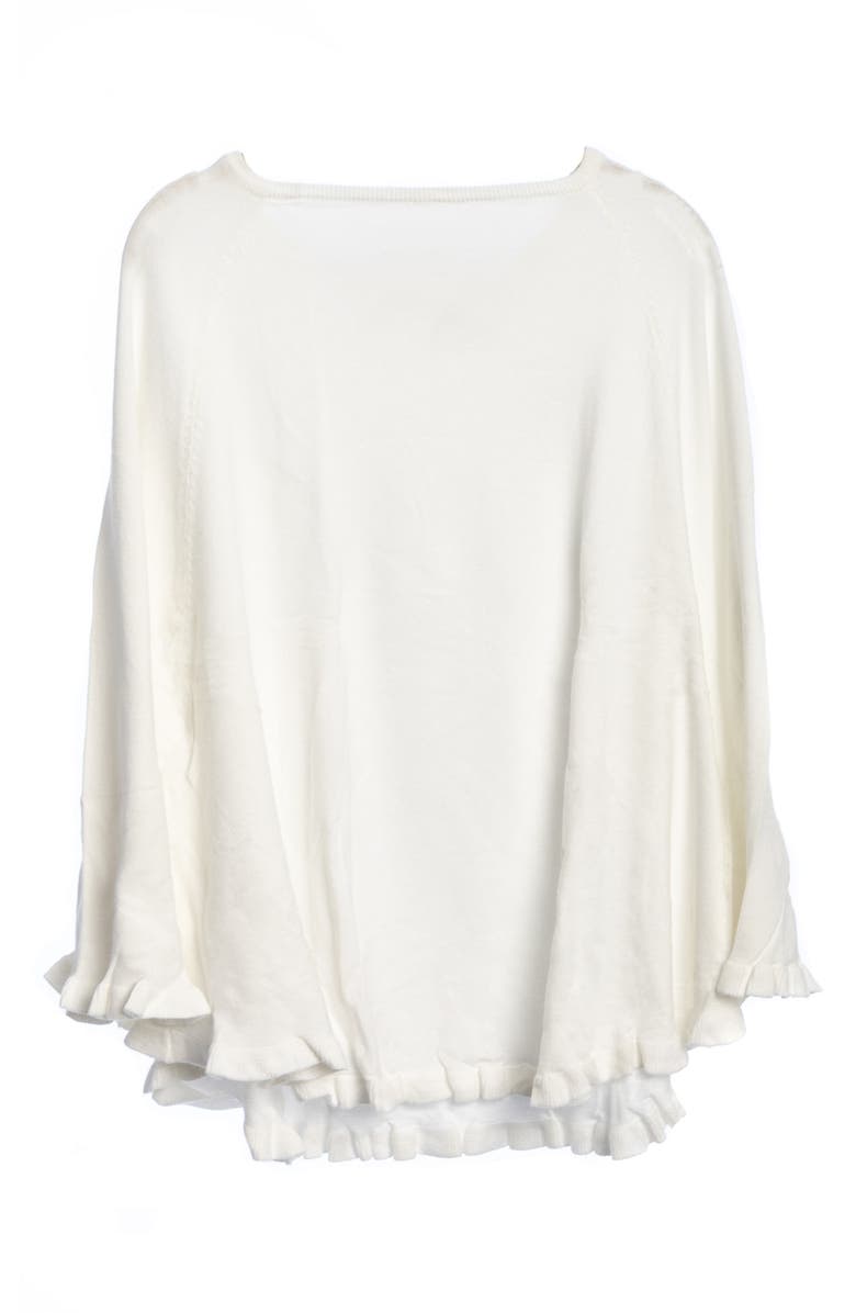 SAACHI Talia Ruffle Trim Poncho, Alternate, color, Ivory
