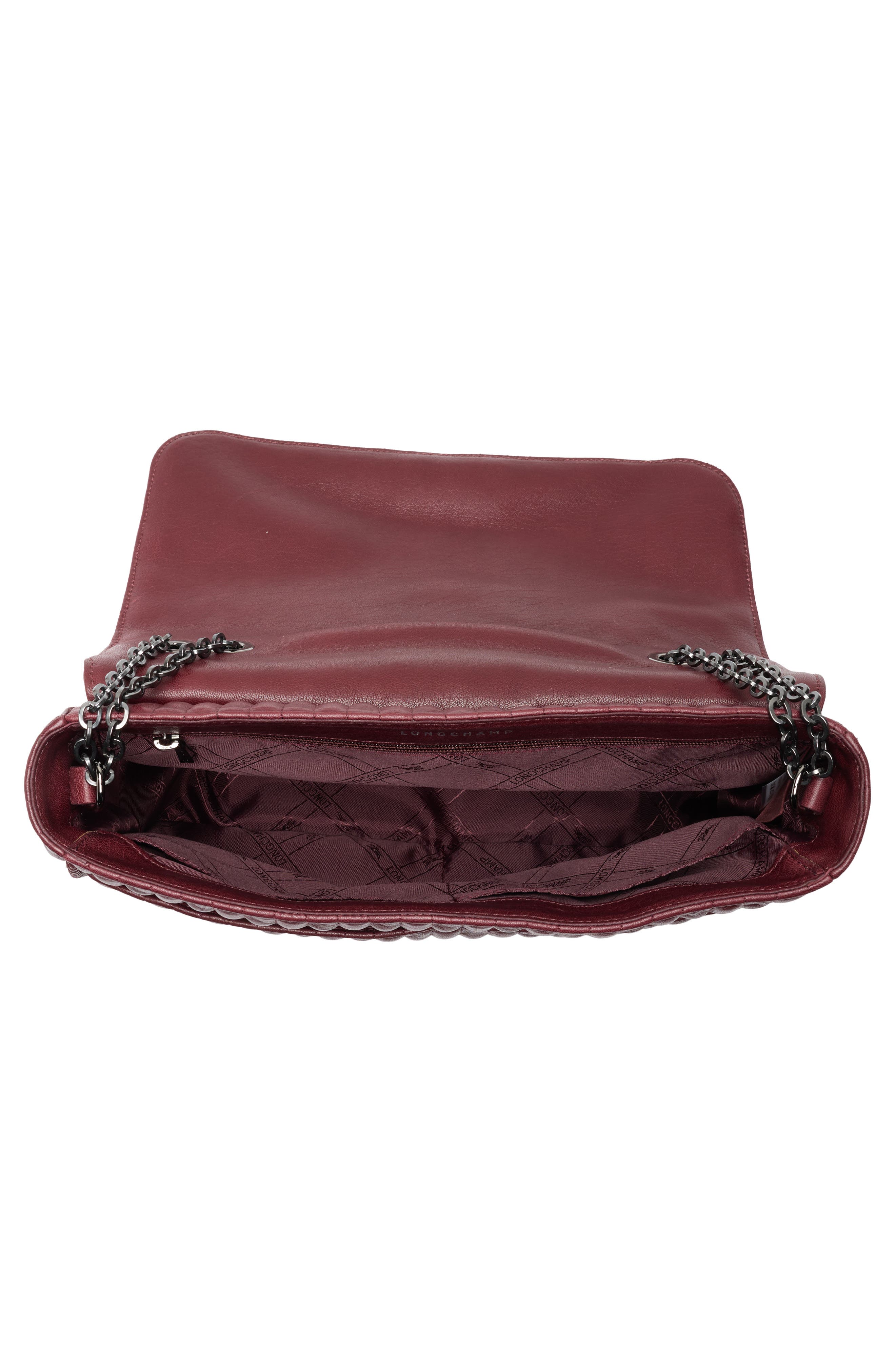 Longchamp Large Amazone Leather Quilted Convertible Crossbody Bag, Alternate, color, Brandy