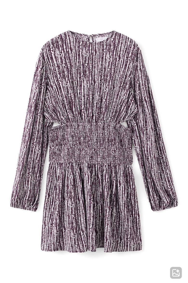 Metallic Cutout Long Sleeve Dress, Alternate, color, LIGHT/ PASTEL PURPLE