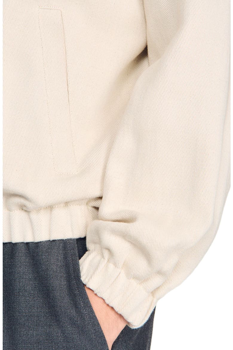 Cotton zip-up jacket, Alternate, color, Ecru