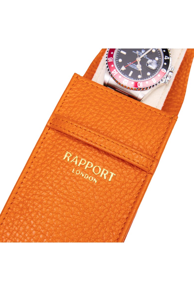Portobello Single Leather Watch Pouch, Alternate, color, Orange