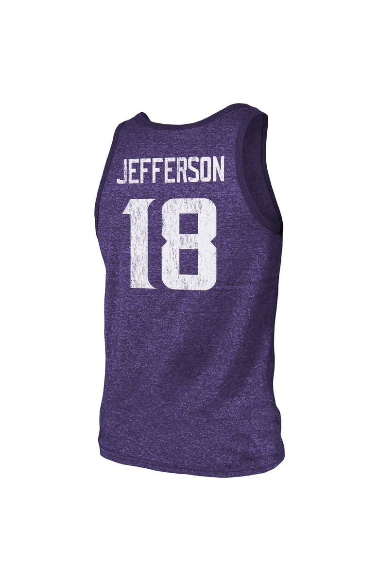 Majestic Threads Men's Majestic Threads Justin Jefferson Purple Minnesota Vikings Name & Number Tri-Blend Tank Top, Alternate, color,