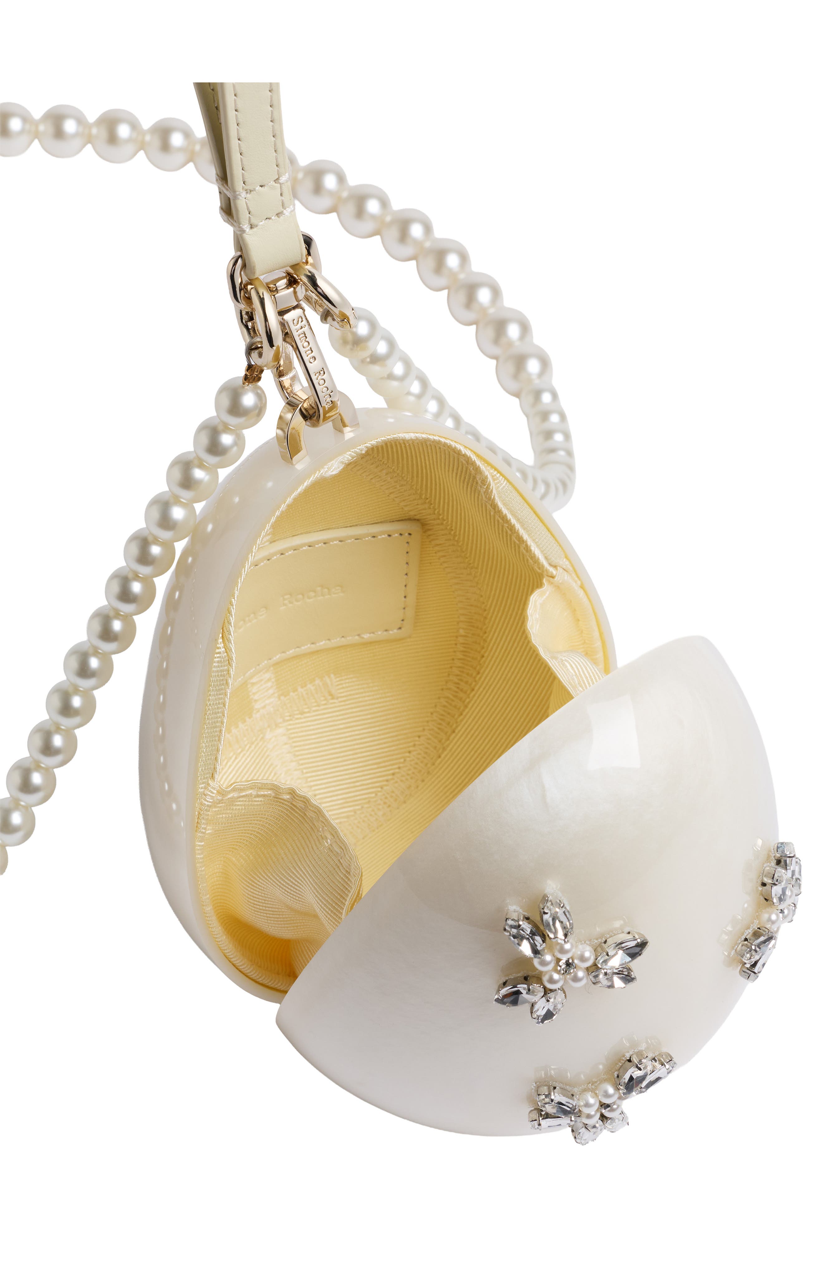 Micro Egg Clutch with Faux Pearl Strap, Alternate, color, PEARL/ PEARL/ CLEAR4