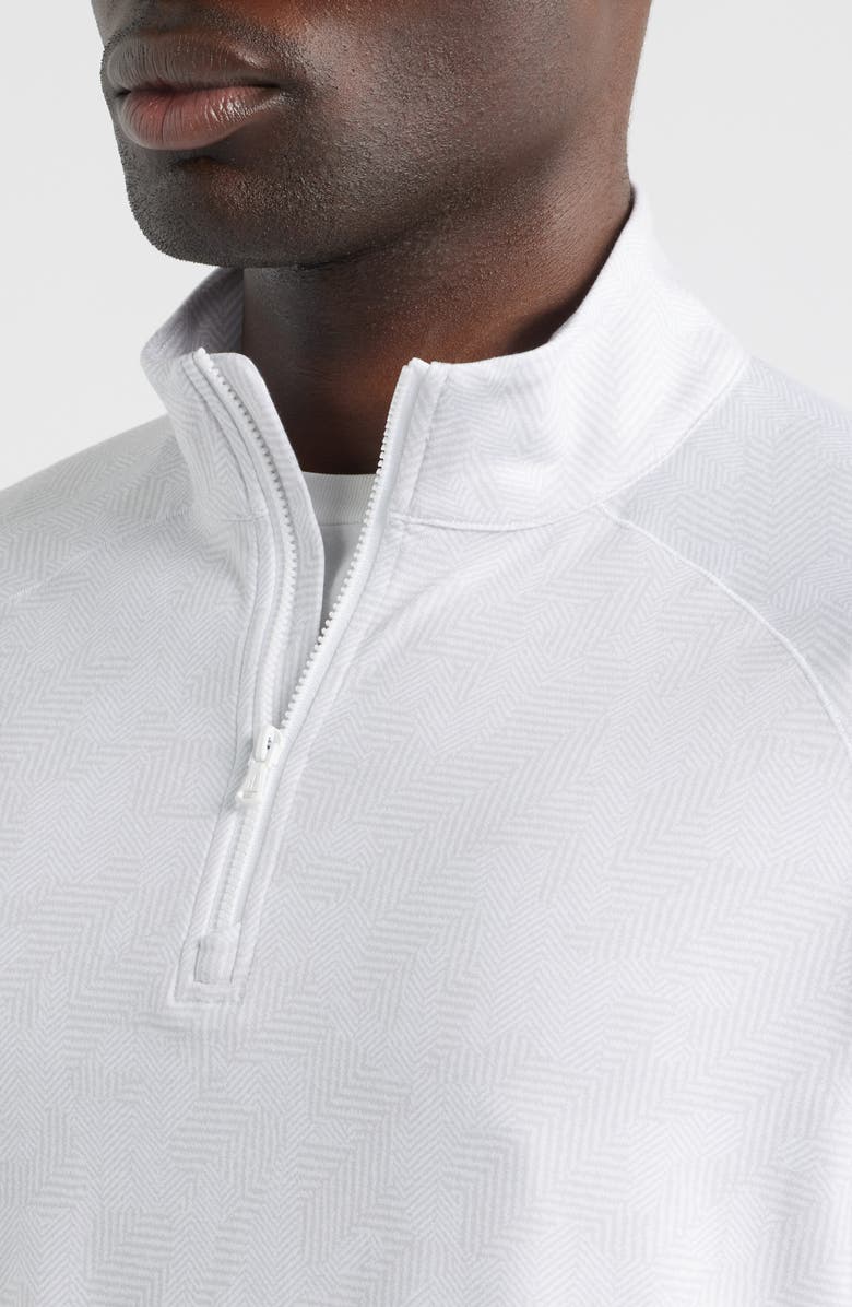 johnnie-O Viktor Waffle Camo Print Quarter Zip Pullover, Alternate, color, White