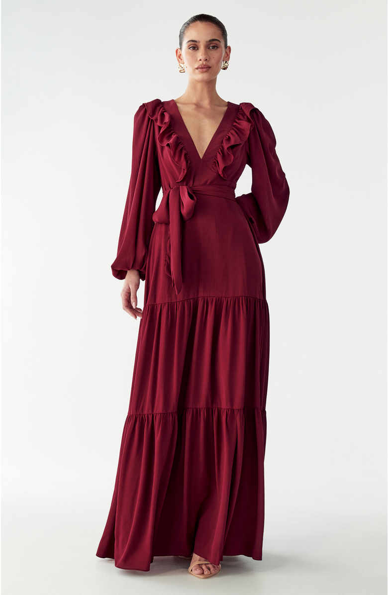 WILLA Allie Maxi Dress, Alternate, color, Burgundy