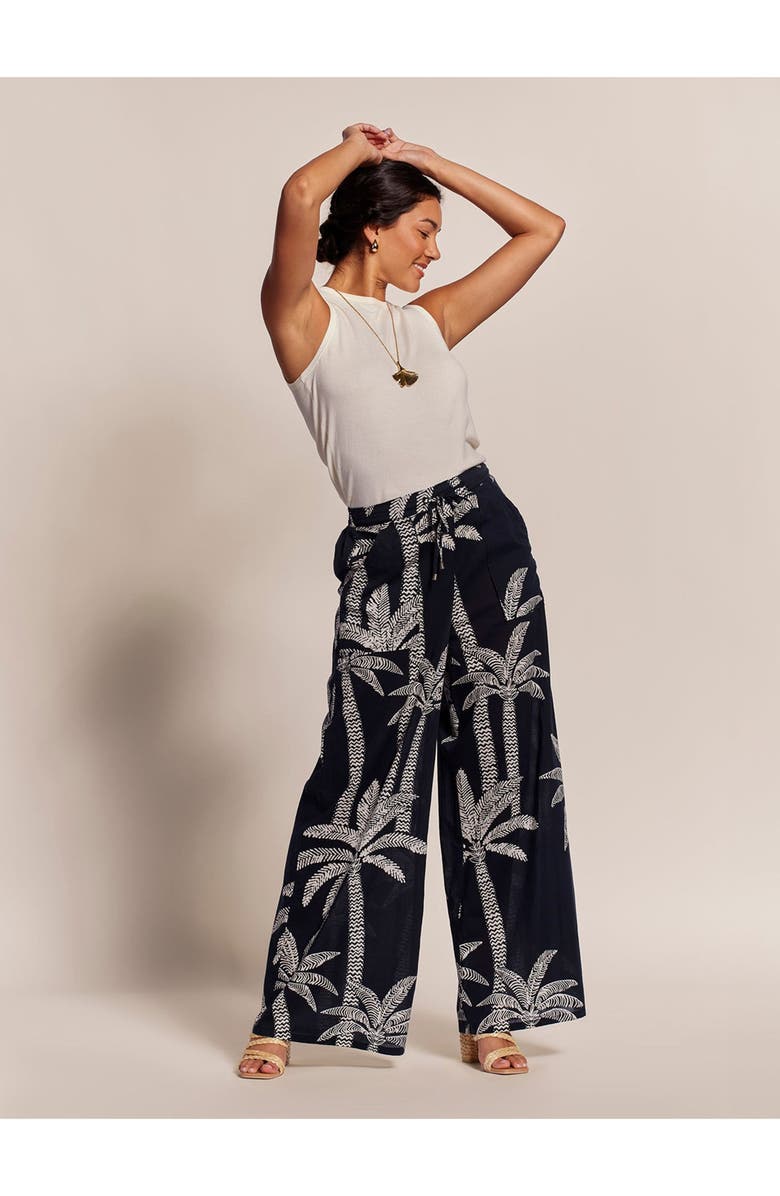 Tori Richard Palm Lined Evelyn Pant, Main, color, Black