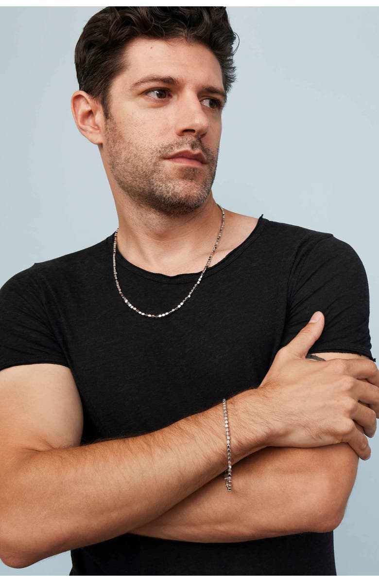 Oradina Sterling Silver Modern Cube Link Necklace, Alternate, color, Sterling Silver