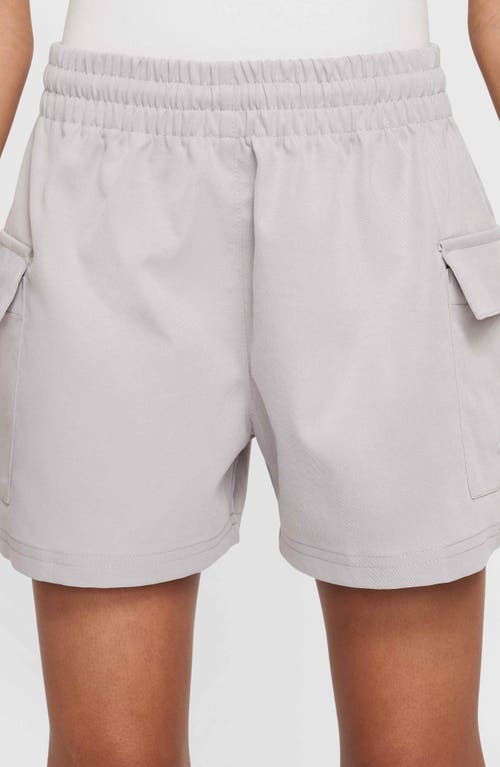 Nike Women's Sportswear Girls' Woven Cargo Shorts In College Grey/white