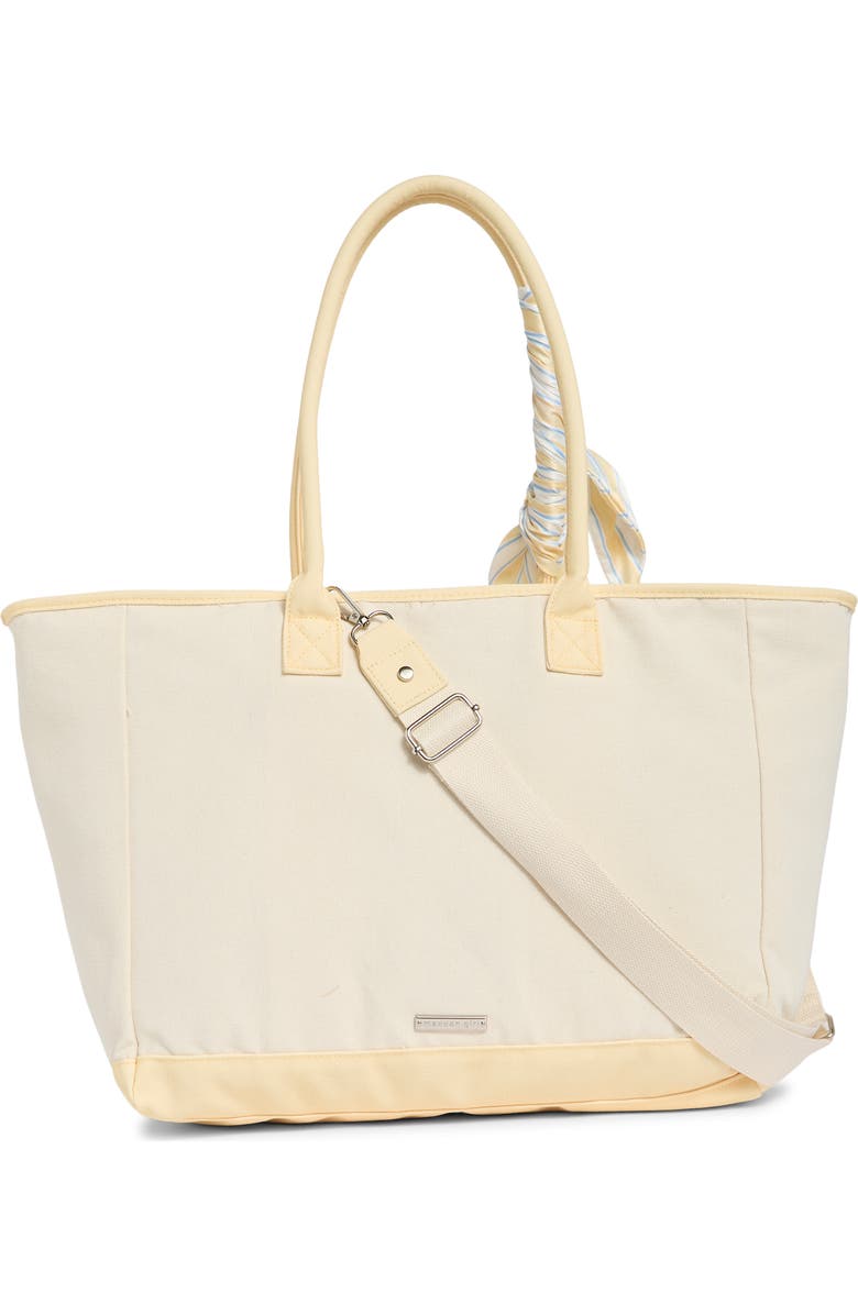 Madden Girl Lemon Graphic Canvas Tote, Alternate, color, Natural/ Banana