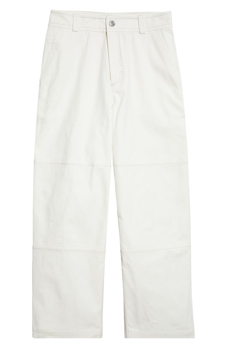 AMI PARIS Cotton Worker Pants, Main, color, Blanc Creme