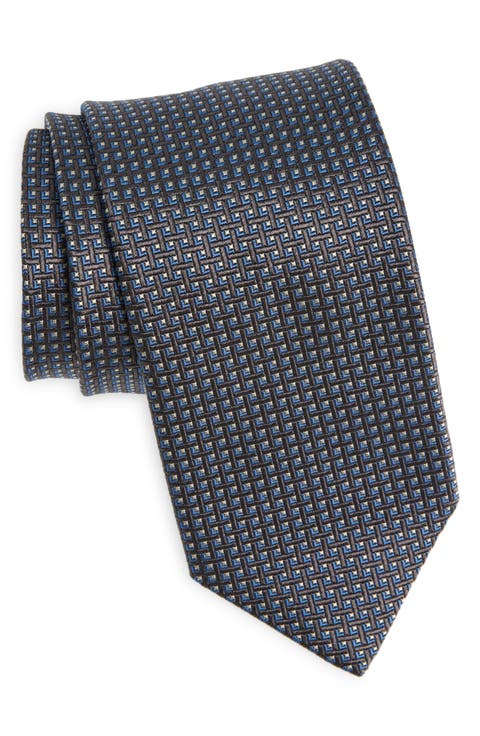 Geometric Pattern Silk Tie